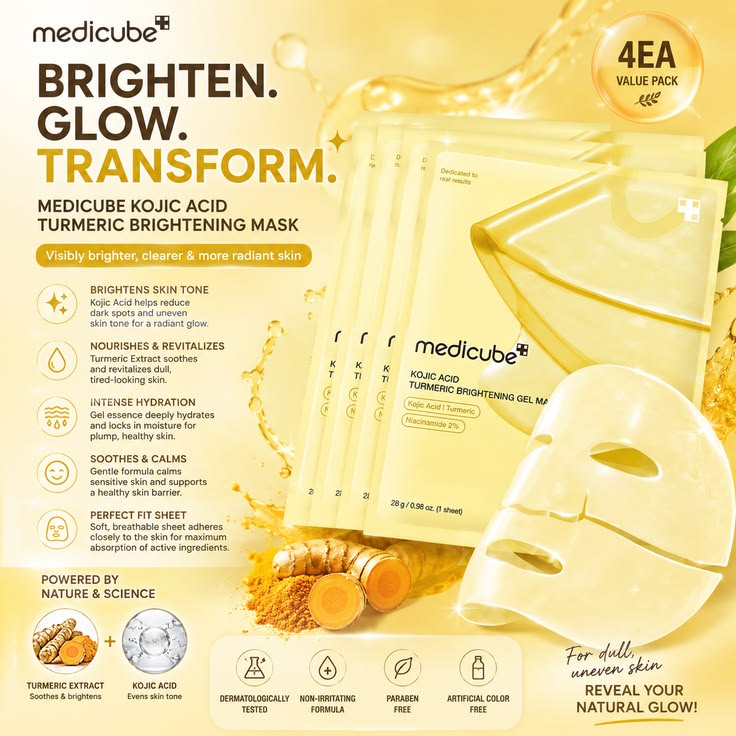 PDRN Pink Collagen & Kojic Acid Turmeric Brightening Gel Mask
